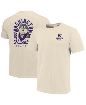 Image One - Men's Cream Washington Huskies Comfort Colors Mascot Overlay T-Shirt
