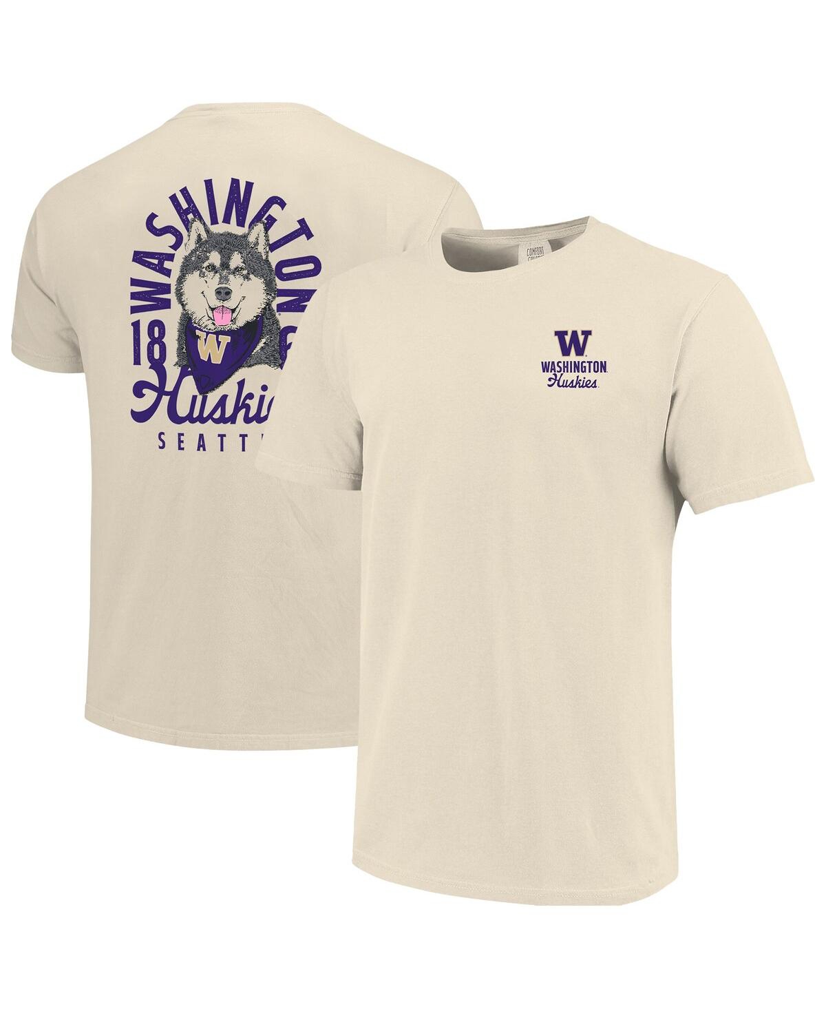 Image One Men's Cream Washington Huskies Comfort Colors Mascot Overlay T-shirt In Cream