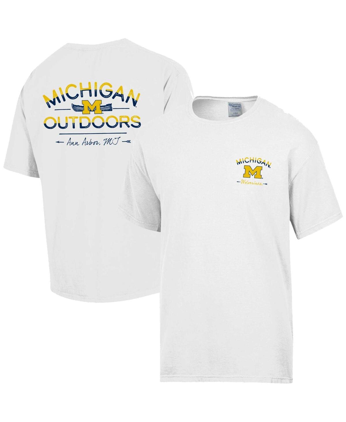 Men's Comfort Wash White Michigan Wolverines Great Outdoors T-Shirt - White
