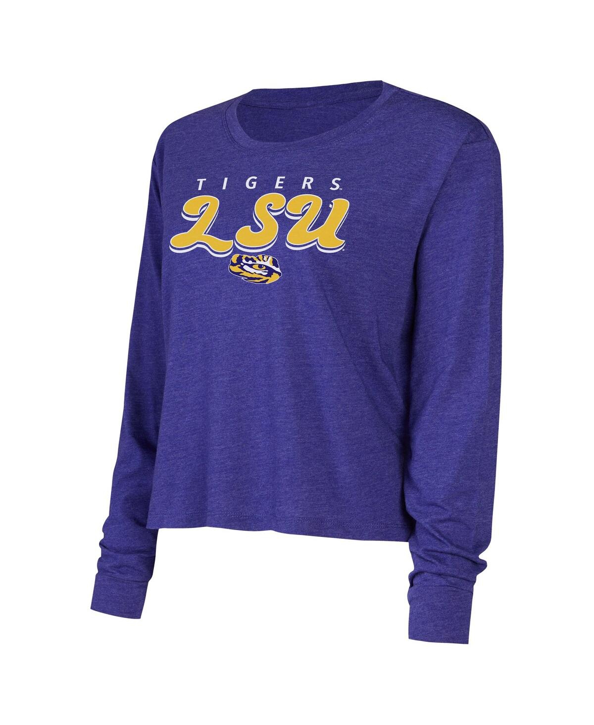 Concepts Sport Women's Purple Lsu Tigers Team Color Long Sleeve T-shirt And Shorts Set In Purple