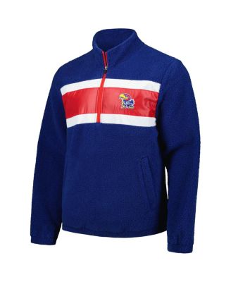 Men's Navy Kansas Jayhawks Pinch Runner Half-Zip Sweatshirt
