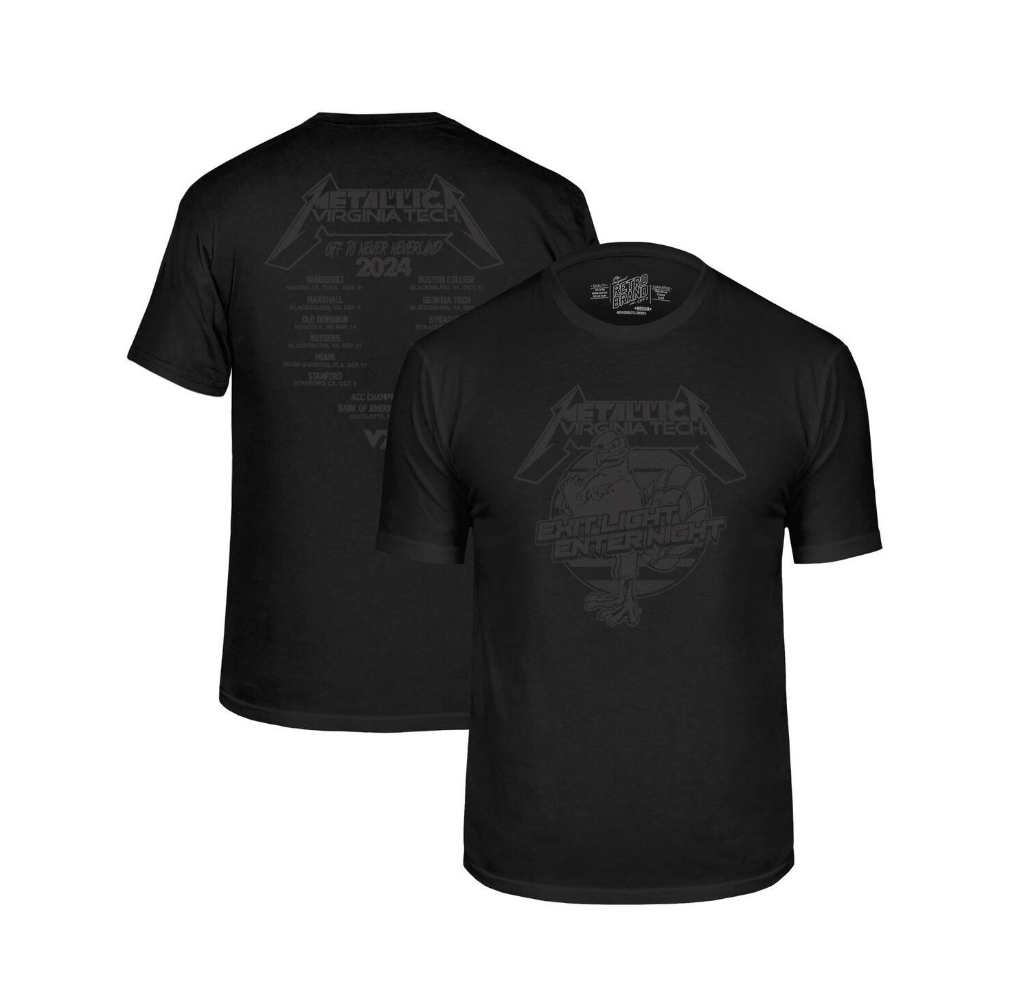 Men's Black Virginia Tech Hokies Metallica Retro T-Shirt
