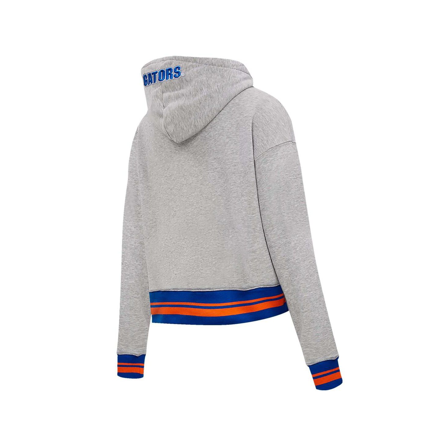 Женское худи Pro Standard Heather Gray Florida Gators Script Tail Fleece Cropped Pullover — фото 3