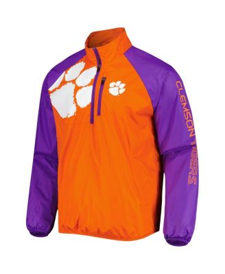 Men's Orange Clemson Tigers Point Guard Raglan Half-Zip Jacket
