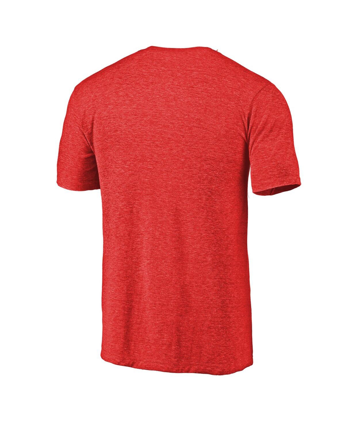 Fanatics Men's Red D.c. United Primary Logo Distressed Tri-blend T-shirt In Red