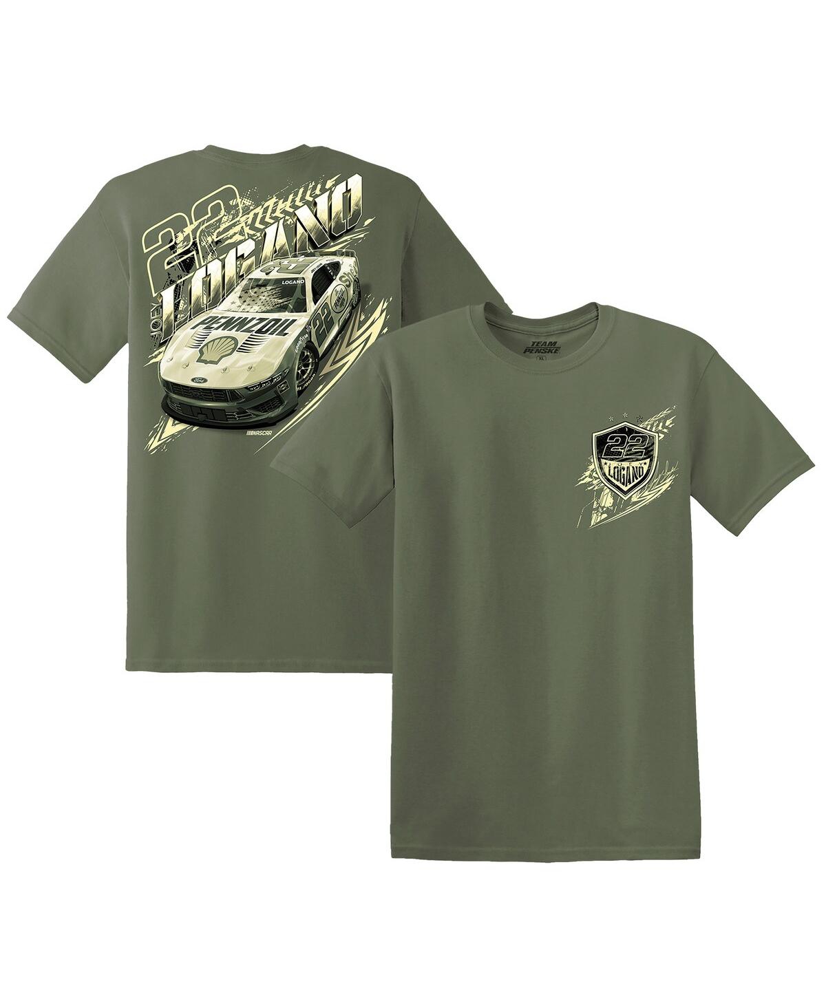 Men's Green Joey Logano Military Car T-Shirt - Green