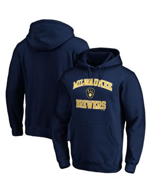 Fanatics Mto Label - Men's Navy Milwaukee Brewers Heart Soul Pullover Hoodie