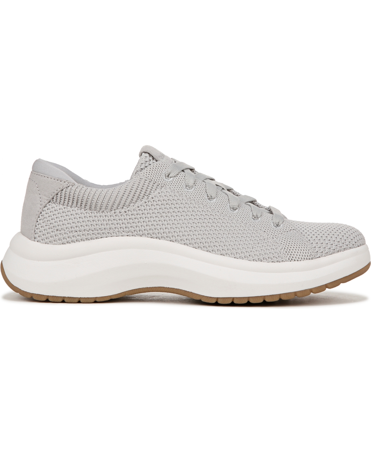 Shop Dr. Scholl's Women's Feel Nice Plantar Faciitis Lace Up Sneakers In Vapor Grey Fabric