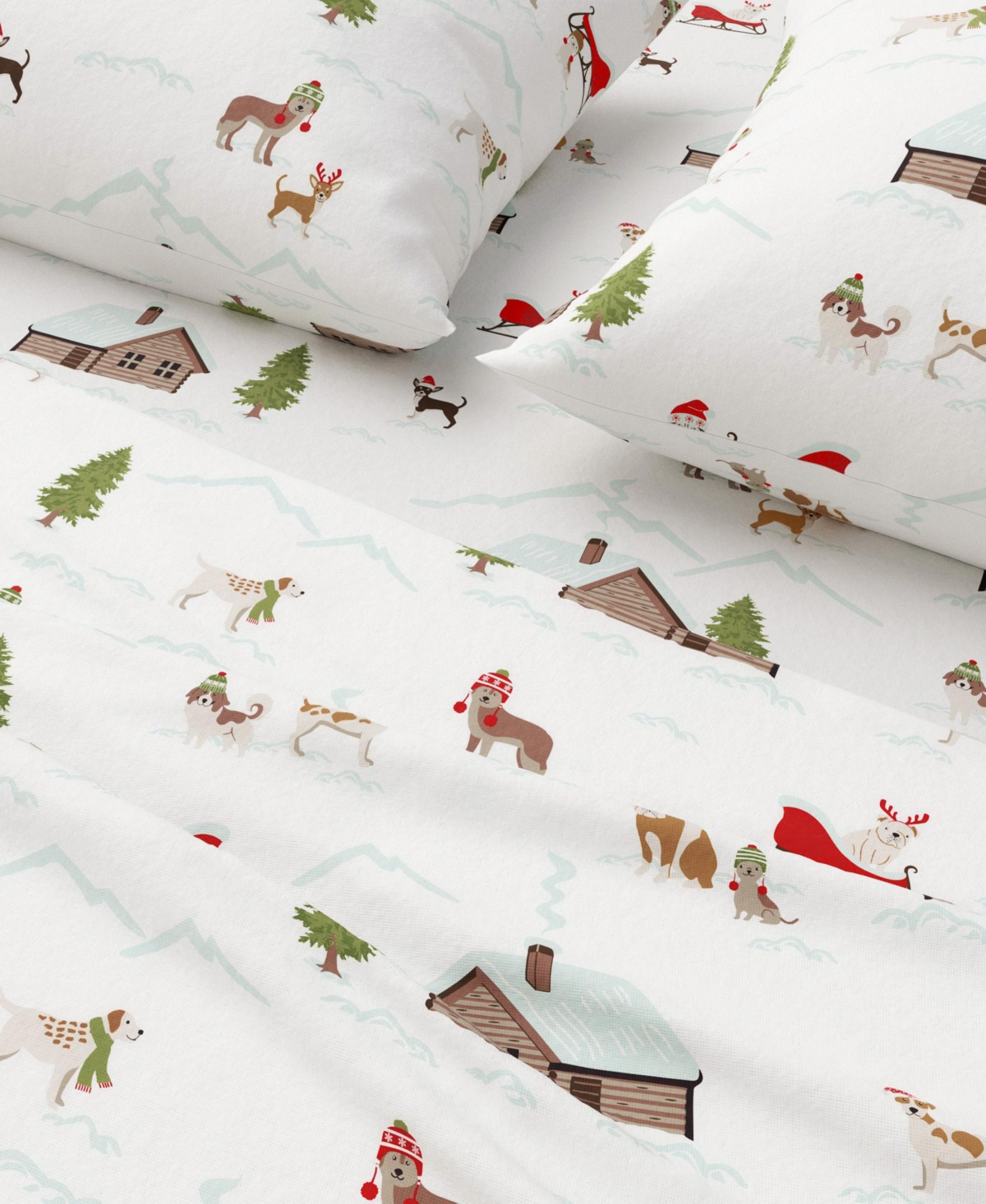 Linery & Co. Ultra-Soft Turkish Cotton Flannel Holiday Print Sheet Set