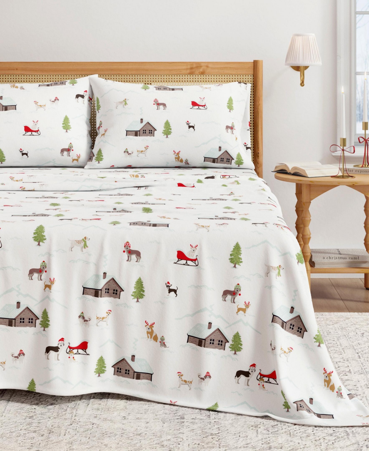 Linery & Co. Ultra-Soft Turkish Cotton Flannel Holiday Print Sheet Set