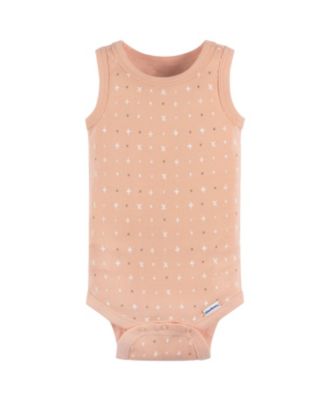 Baby Neutral Ivory Safari Sleeveless 4-Pack Onesies Bodysuits