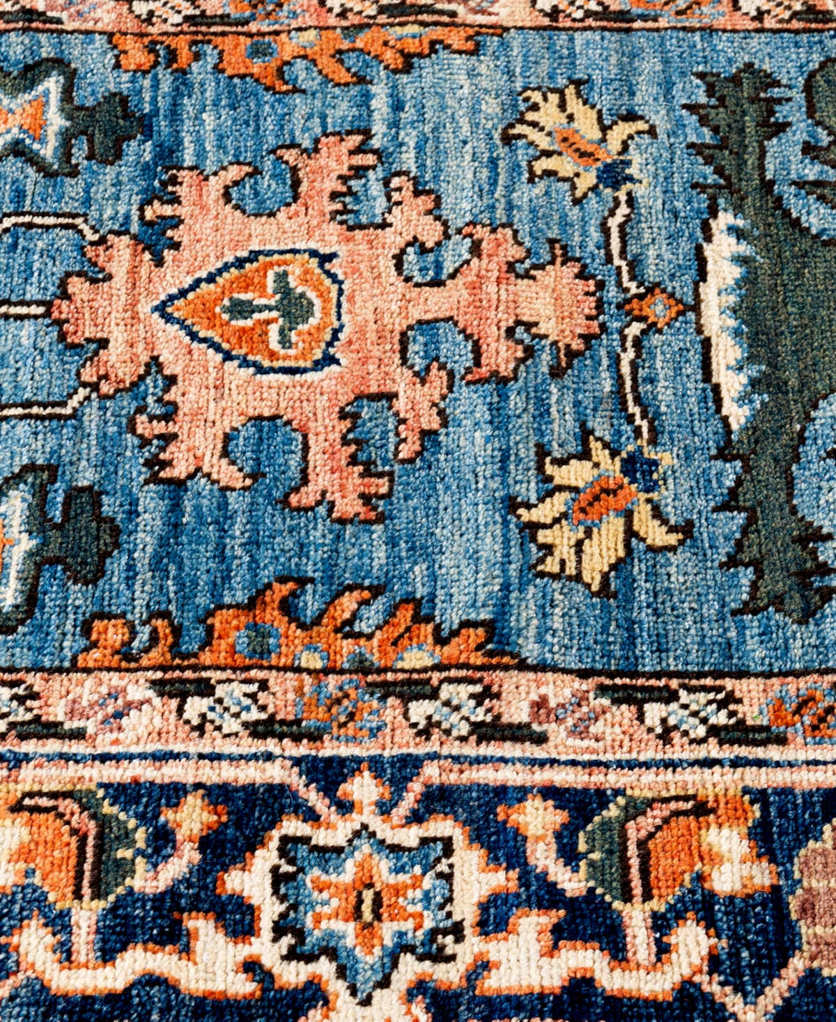 Adorn Hand Woven Rugs Serapi M1945 2'7''x9'5'' Runner Area Rug In Light Blue