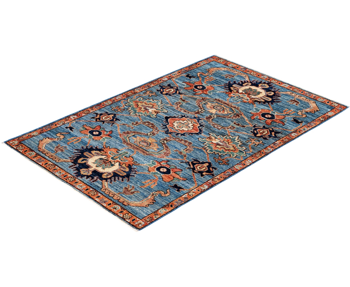 Adorn Hand Woven Rugs Serapi M1945 3'3''x5' Area Rug In Light Blue