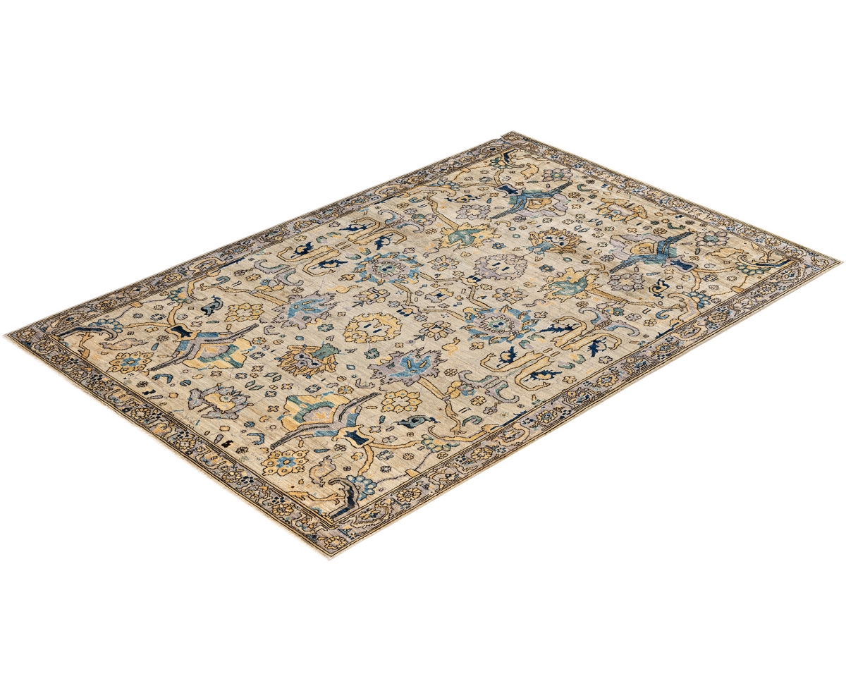 Adorn Hand Woven Rugs Serapi M1945 6'x8'11'' Area Rug In Light Gray