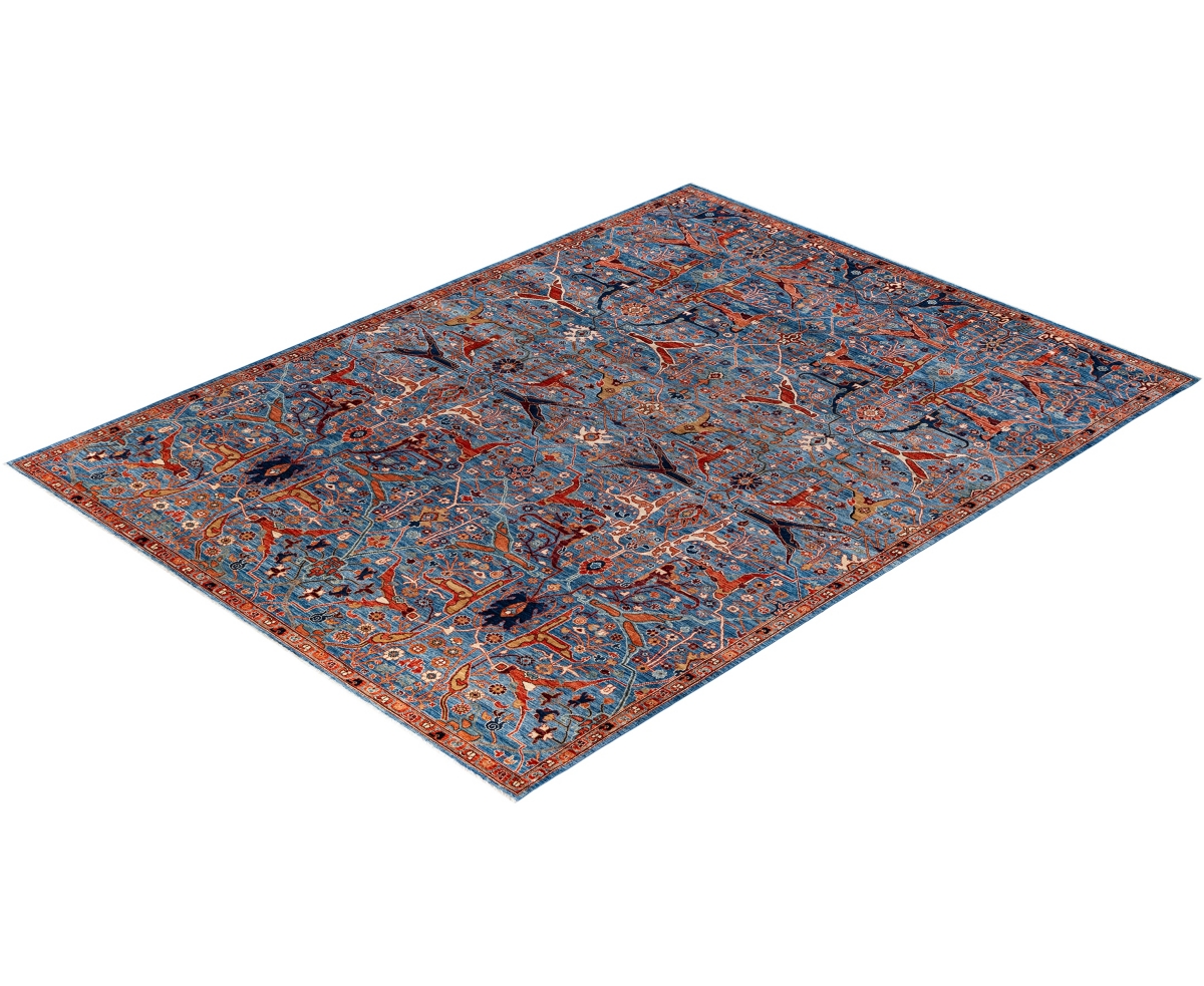 Adorn Hand Woven Rugs Serapi M1945 8'11''x11'10'' Area Rug In Light Blue