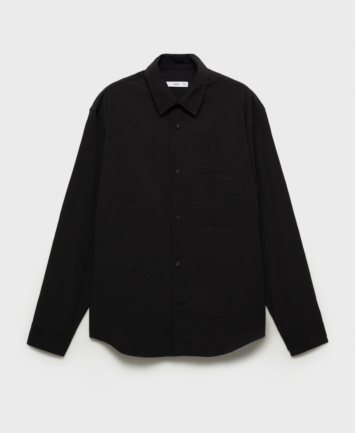 Mango Men's Regular-fit Creased-effect Shirt In Black