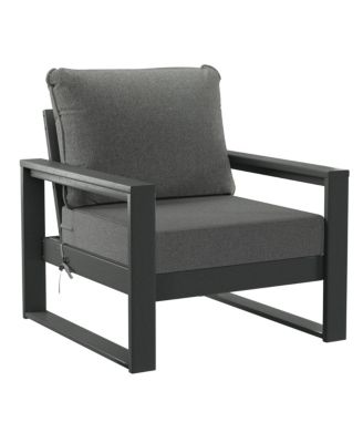 8-Piece Modern HDPE Outdoor Patio Furniture Conversation Set with Coffee Table and Ottomans