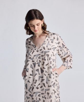 Women's Maxi Dress with Side Slits in Mosaic