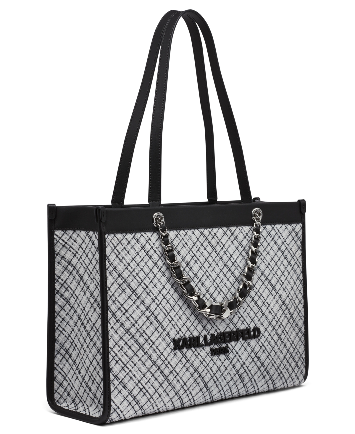 Karl Lagerfeld Savoie Large Tote Bag In Black,white