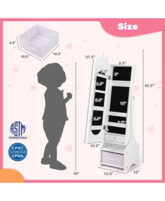 Kids Jewelry Armoire Cabinet with Storage and 2 Tilt Angles