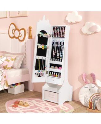 Kids Jewelry Armoire Cabinet with Storage and 2 Tilt Angles