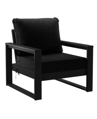 5-Piece Modern HDPE Outdoor Patio Furniture Sofa Conversation Set with Coffee Table