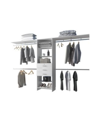 Geek Modular Closet Organizer System with Hanging Rods, Shelves, and Drawers