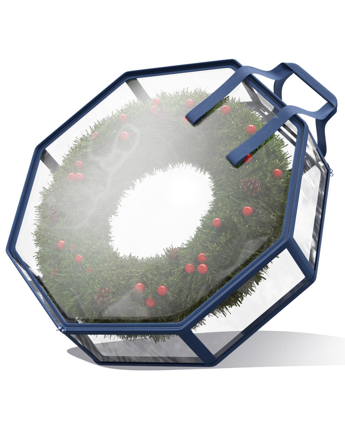 Wreath Storage Container - Clear Christmas Wreath Storage Bag, Dual Zipper and Handles - 36" Premium Wreath Storage Organizer Box - 2 Pack