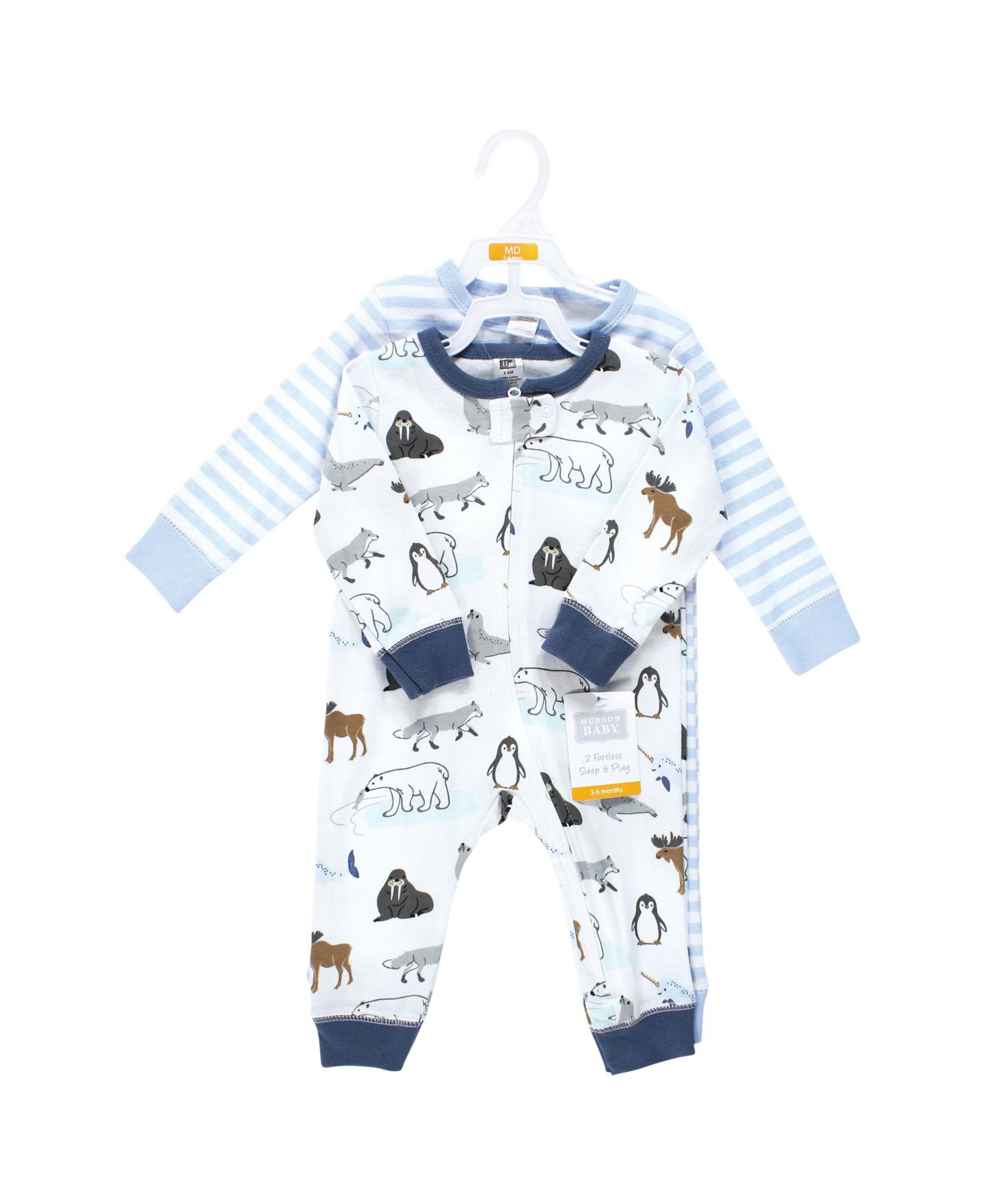 Хлопковая одежда Hudson Baby Day-to-Night для малышей, цвет: Arctic Animals — фото 2