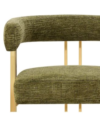 Set of 3 Counter Stools – Chenille Upholstered with Metal Legs