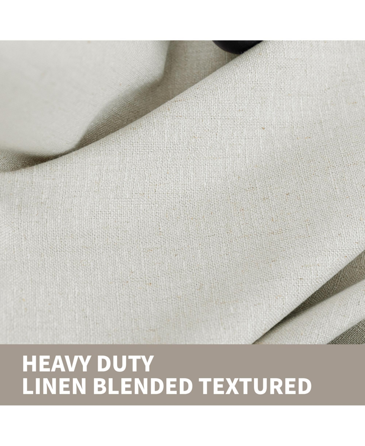 100% Blackout Linen Blend Texture Grommet Curtain Pair(2 Panels
