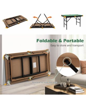 47 Inch Folding Billiard Table with Cues and Brush Chalk