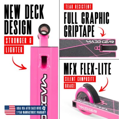 Pro Stunt Scooter for Kids Ages 5 - 12 – Lightweight Durable Trick Scooter for Skatepark and Street – MG1 - Pink