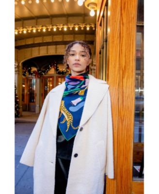 Double Sided Wool Silk Scarf Of Jungle Night