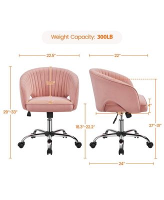 Home Office Chair with Tufted Barrel, Pink