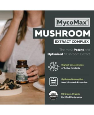 MycoMax Lion's Mane Extract Capsules Supplement- 70% Beta Glucans