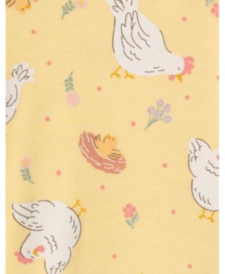 Baby Girls Animals Ribbed Zip Up Sleep N' Play Coverall