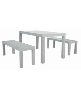 Dario 3 Piece Dining Set W/ Two Benches