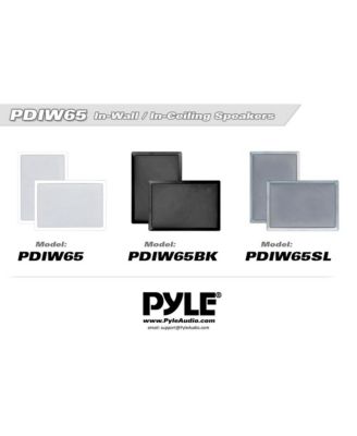 PDIW65 6.5" In-Wall/In-Ceiling 2-Way Stereo Speakers - Flush Mount, White, Pair