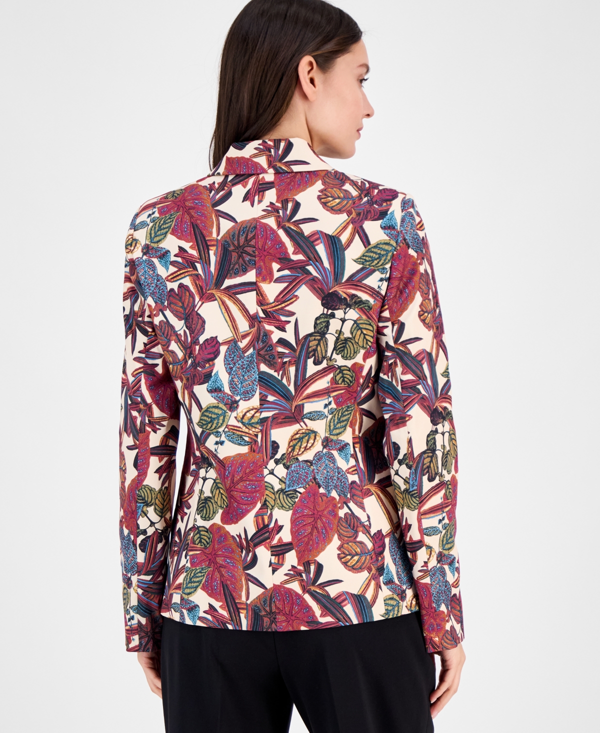 Tahari Asl Tahari Printed Notch Collar One-button Blazer, Regular & Petite Sizes