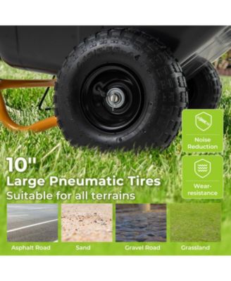 Dual-Wheel Wheelbarrow Garden Utility Cart with Pneumatic Tires