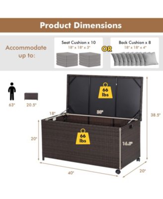 Wicker Outdoor Storage Box with Zippered Liner