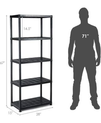 5-Tier Storage Shelving Freestanding Heavy Duty Rack
