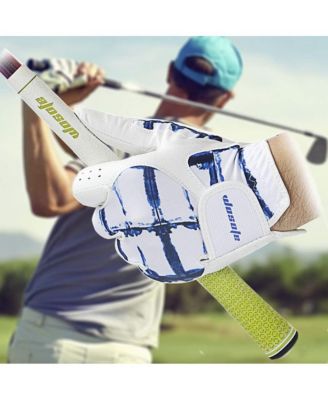 Golf Glove for Men's Left Hand White Soft Leather Breathable Professional Golf Hand Wear