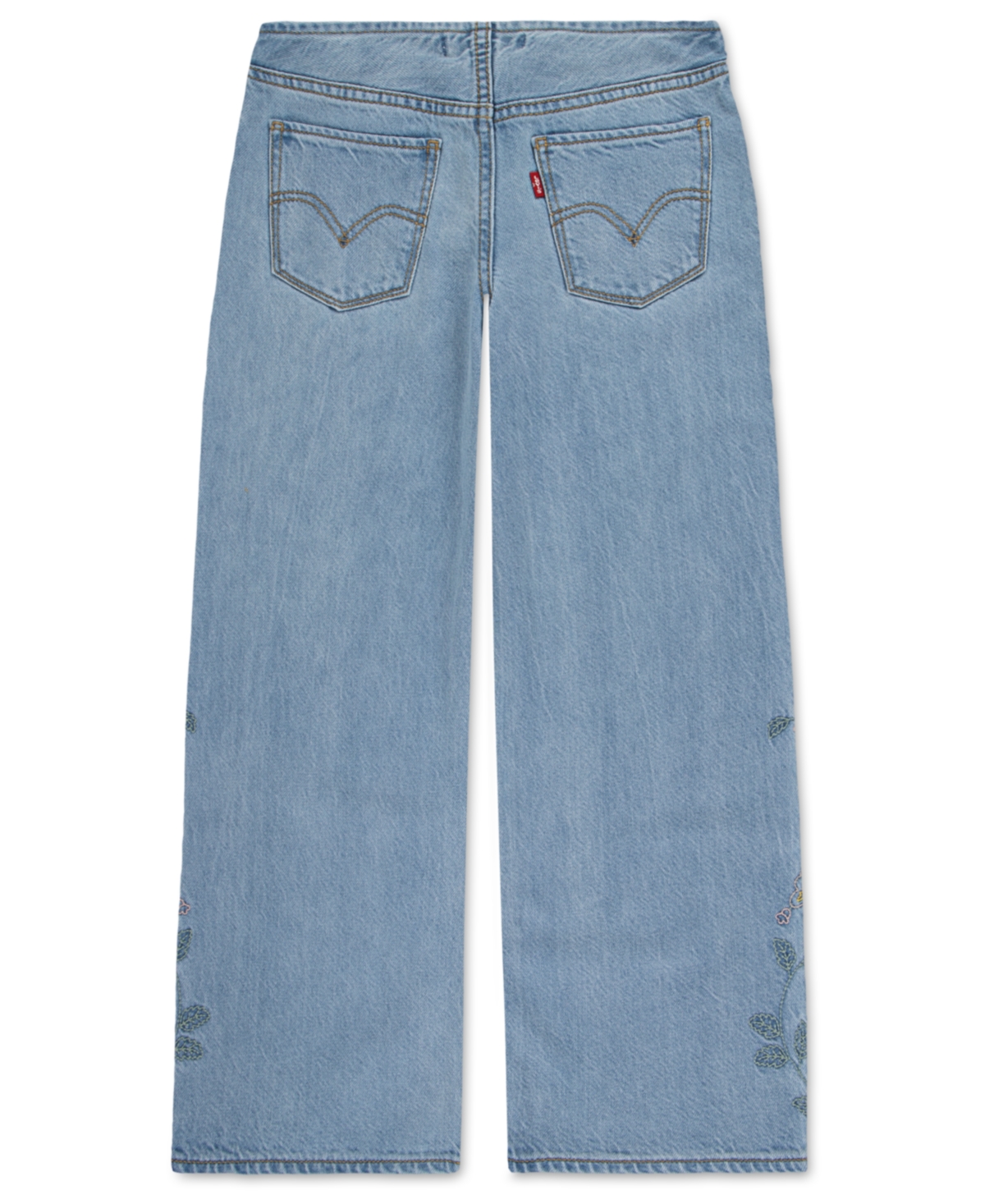 LEVI'S BIG GIRLS BELTLESS EMBROIDERED BAGGY JEANS 