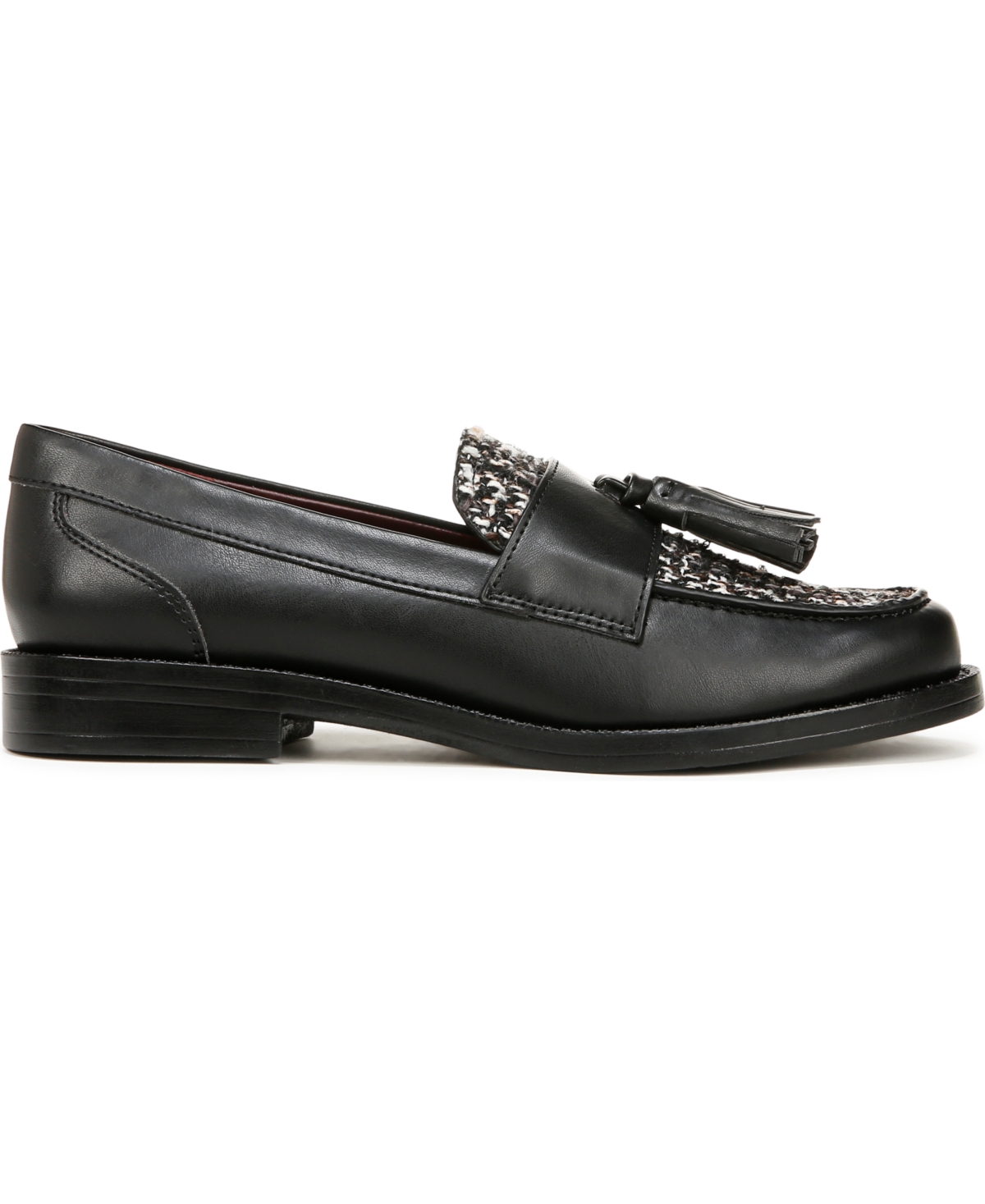 Franco Sarto Lucia Loafer In Black Leather,tweed