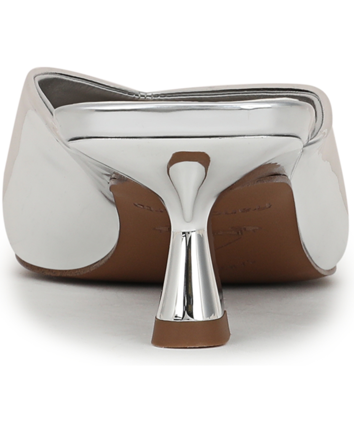Franco Sarto Jayda Kitten Heel Mule In Silver Faux Leather