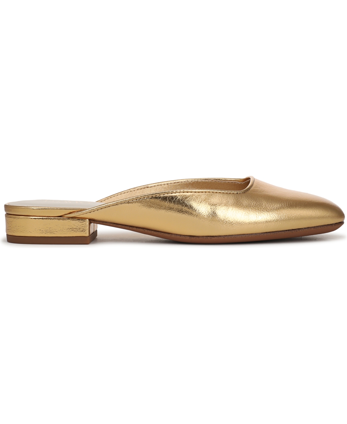 Franco Sarto Women's Dayla Square Toe Block Heel Mules In Gold Faux Leather