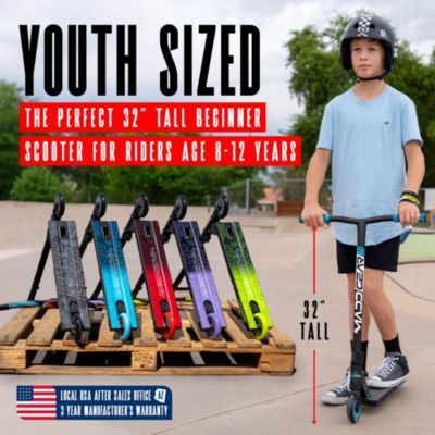 Pro Stunt Scooter for Kids Ages 8 - 12 – Lightweight Durable Trick Scooter for Skatepark and Street – MG3 - Green