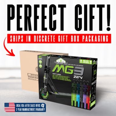 Pro Stunt Scooter for Kids Ages 8 - 12 – Lightweight Durable Trick Scooter for Skatepark and Street – MG3 - Black